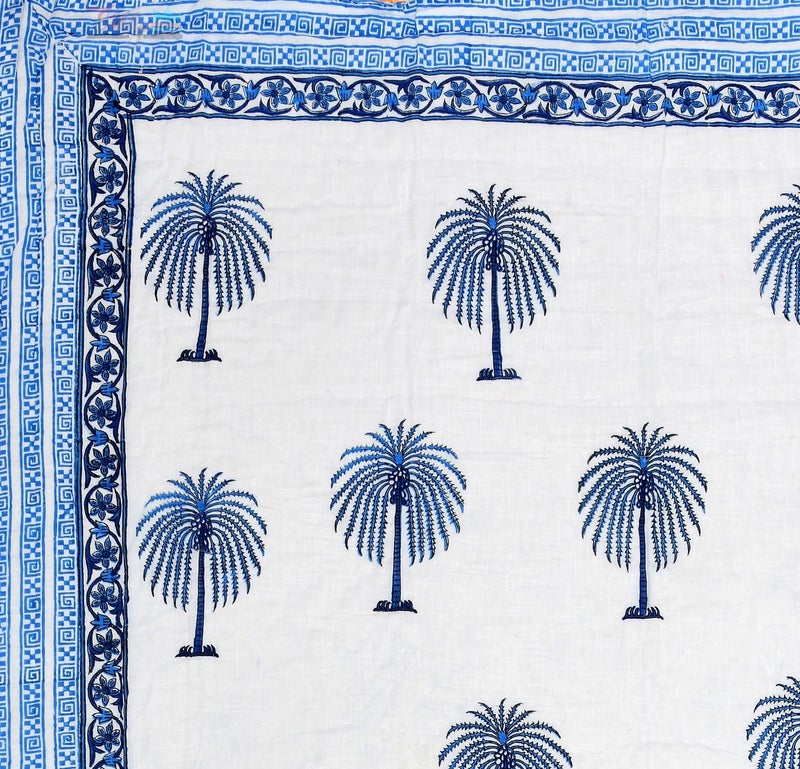 SIBLEY Hand Block Printed Pure Cotton Razai Quilts - (Indigo Blue, Single Bed (60X90 INCHES), Floral) - Image 4