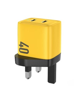 PD 40W USB C Charger iPhone 15 Pro Max Charger 40W/20W 2 Port iPad Fast Charger Type C Wall Plug Dual USB-C Samsung Charger PD Quick Charge Adapter Charger USB C Plug Phone Charger Yellow