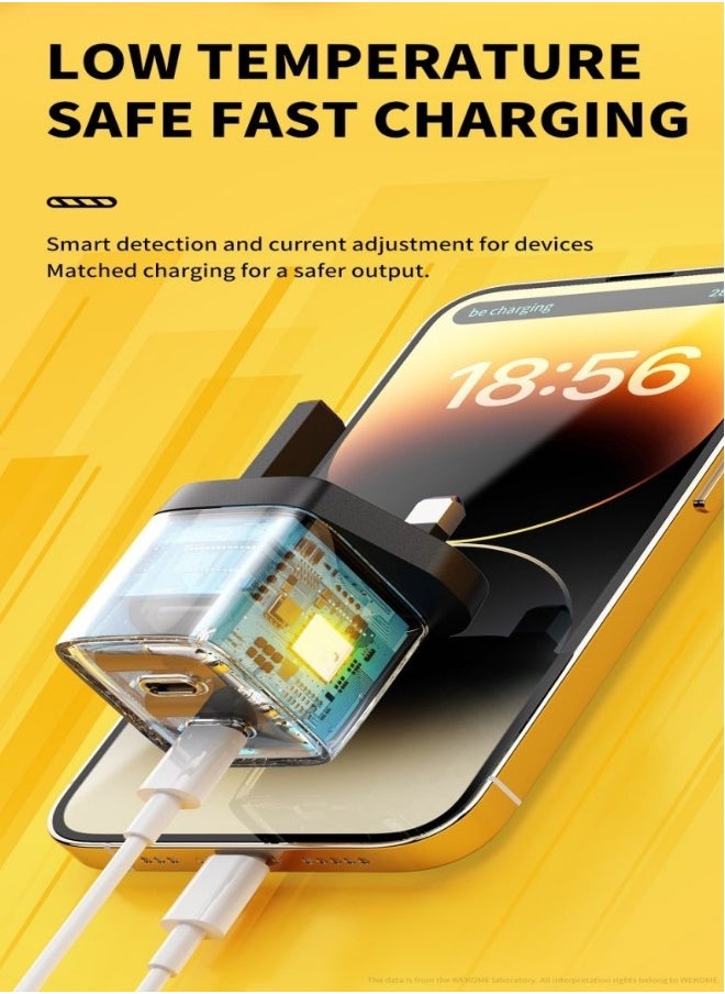 Generic - PD 40W USB C Charger iPhone 15 Pro Max Charger 40W/20W 2 Port iPad Fast Charger Type C Wall Plug Dual USB-C Samsung Charger PD Quick Charge Adapter Charger USB C Plug Phone Charger Yellow - Image 1