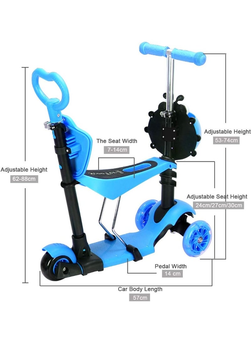 Ladybug Design 5-in-1 Multi-purpose Kids Scooter - Blue  - Image 4