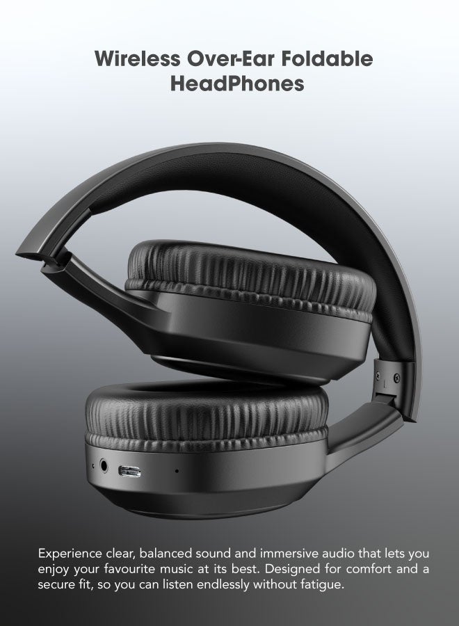 blupebble C85 Pulse Audio Wireless Over-Ear Foldable Headphones – Bluetooth 6.0, 40mm Drivers, Deep Bass Stereo, 25H Playtime, Siri & Google Assistant, Low Latency Mode, Built-in Mic, Fast Charge USB-C, Noise Isolating Headset for iOS & Android - Image 3