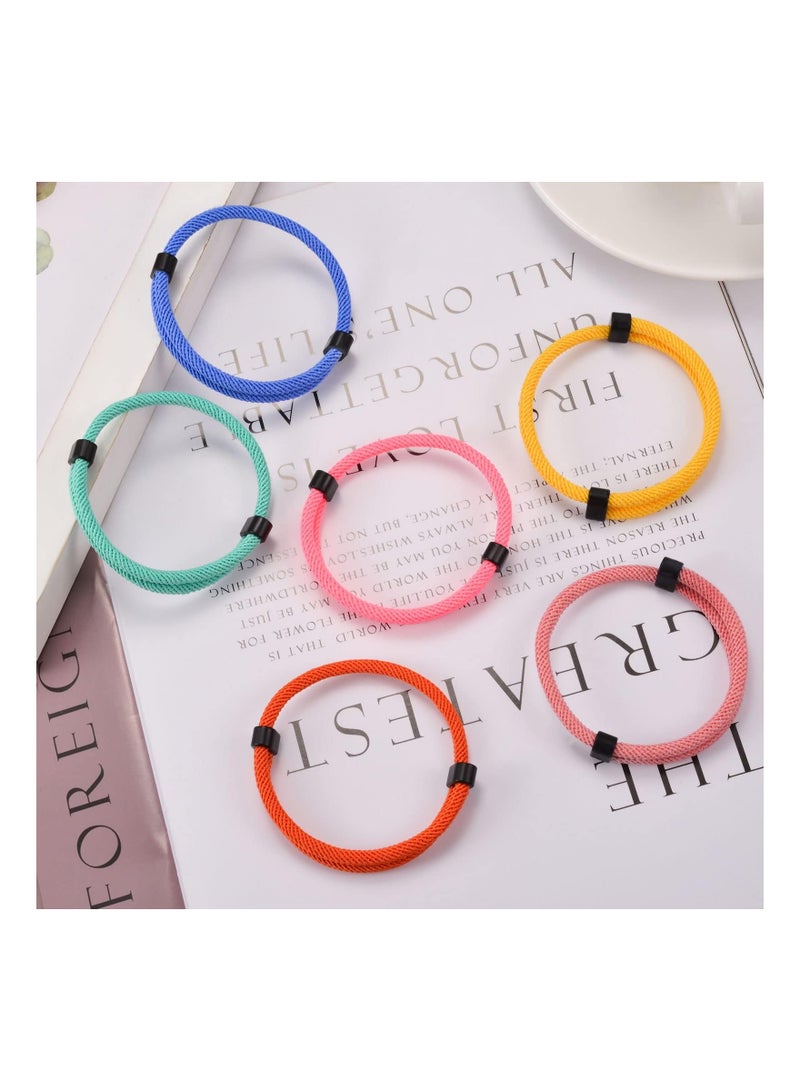 Excefore 6 Pcs Nautical Braided Rope Bracelets Colorful Set for Men Women Waterproof Adjustable Braided Cord Friendship Rope Bracelet Handmade Navy Marine String Bracelet with Metal Knot Woven - Image 3