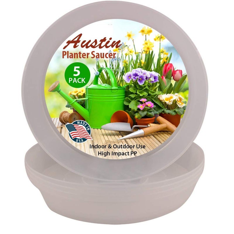 Austin Planter 5 21inch 1425in Base Plant Saucers Natural Polypropylene Made in USA