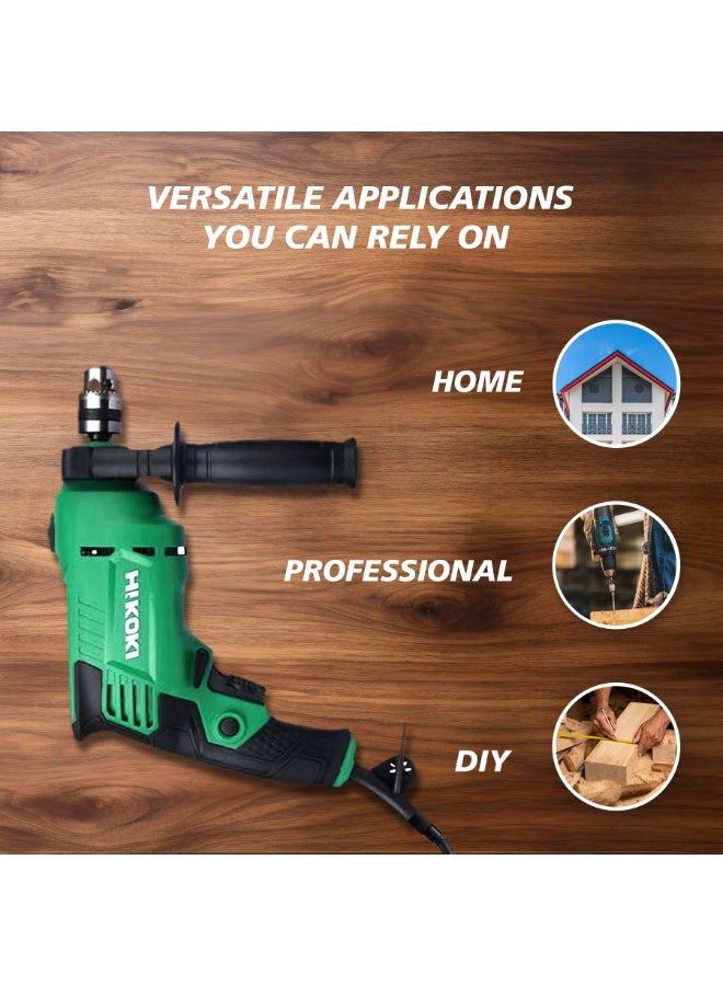 Hikoki Impact Drill 13mm, 550W, Variable Speed & Reverse (VSR), 1.8kg Lightweight Design, 13mm Concrete Drilling Capacity – Model DV13VSTE6Z - Image 4