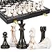 Kvintes 15 Large Chess Set for Adults with Weighted Acrylic Chess Pieces 35 King Portable Folding Marbling Wooden Chess Board Travel Chess Sets Family Board Game Gift Elegant Classic Chess Game - Image 3