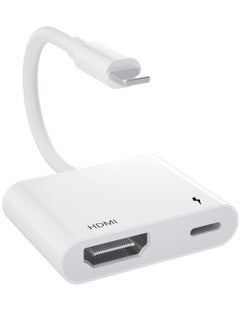 HDMI Adapter for iPhone to TV,iPad to HDMI,1080P HD Digital AV Adapter(No Need Power) Video & Audio Sync Screen Connector Compatibility with iPhone 14/13/12/11/X/8/iPad/to HDTV,Projector, Monitor.