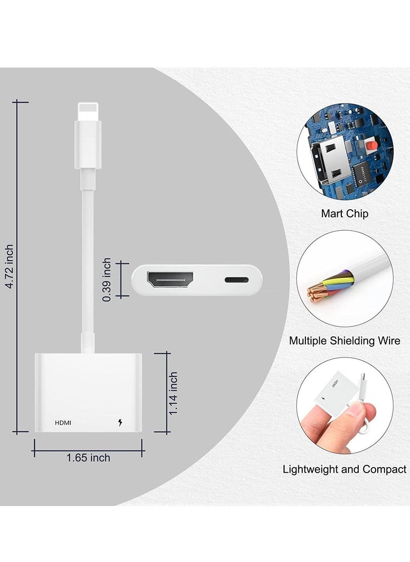 Generic - HDMI Adapter for iPhone to TV,iPad to HDMI,1080P HD Digital AV Adapter(No Need Power) Video & Audio Sync Screen Connector Compatibility with iPhone 14/13/12/11/X/8/iPad/to HDTV,Projector, Monitor. - Image 1