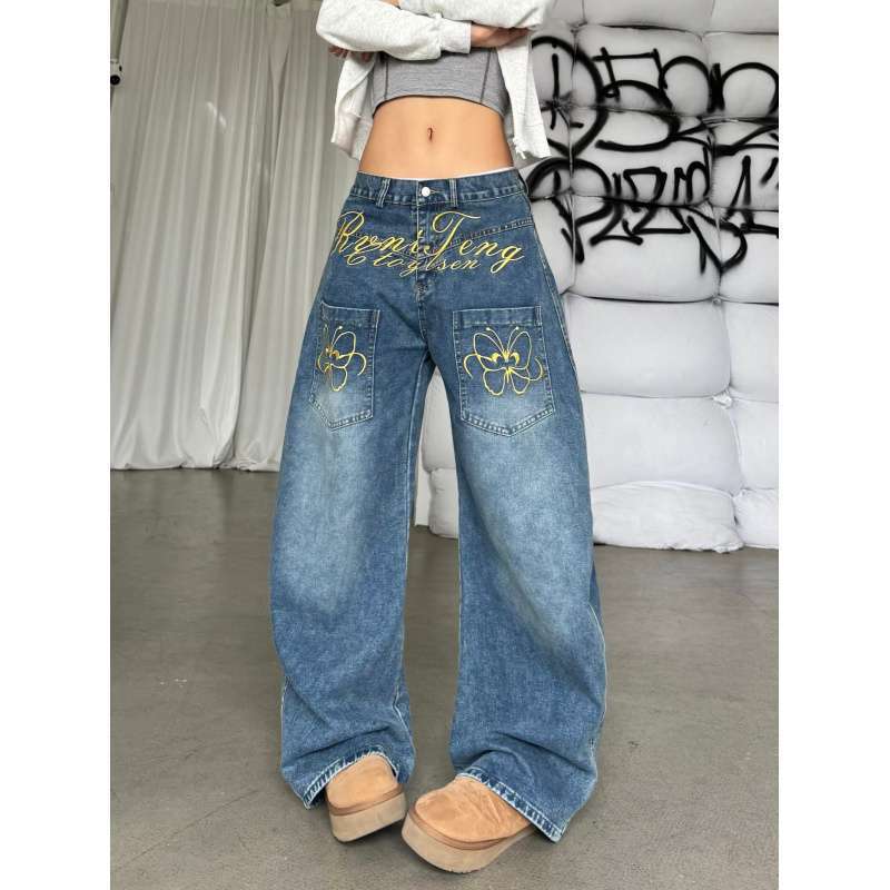Unisex Classic Denim Jeans Loose Fit Daily Outdoor Wear - Image 2