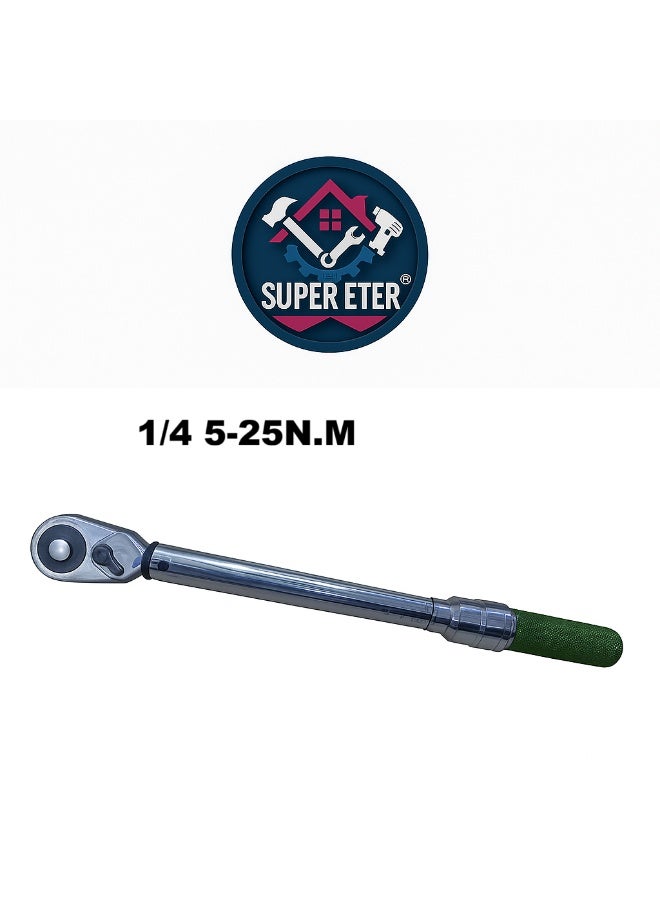 SUPER   ETER SUPER ETER Professional 1/4" Ratchet Torque Wrench – Model 10005959 – 5–25 N.M New Adjustable Torque Wrench - Image 2