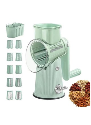 5 In 1 Rotary Cheese Grater With Handle Manual Vegetable Graters Shredder Slicer Nuts Grinder With Strong Suction Base(Green) - pzsku/ZA460BCA8FFA3BF9567EBZ/45/1742363110/15b47367-50be-49f0-9b27-0f5b277c58ff