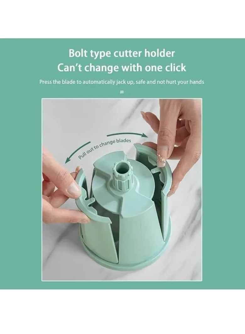 5 In 1 Rotary Cheese Grater With Handle Manual Vegetable Graters Shredder Slicer Nuts Grinder With Strong Suction Base(Green)
