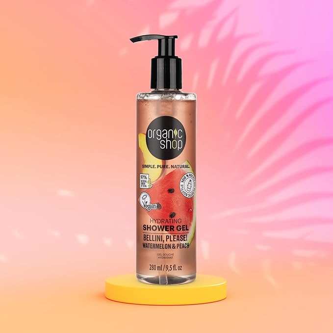Organic Shop Hydrating Shower Gel Bellini Please Watermelon Peach 280 ml Pack of 2