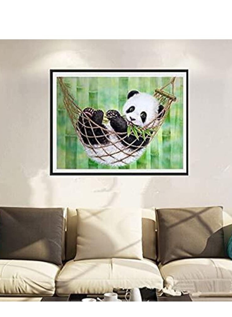 Excefore Paint by Numbers for Adults Kids, 5D Diamond Picture Cute Panda, 20x16 inch Painting by Number Kits Canvas DIY Oil Paint by Numbers with Paint Brushes and Acrylic Pigment Perfect for Wall Decoration - Image 2