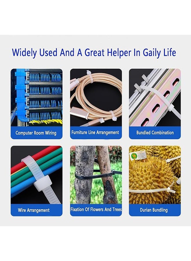 100 Pcs Cable Ties, 8 Inch 50BL Black Cable Ties, Multi-Purpose Self-Locking Nylon Cable Cord Management, Plastic Cable Ties, Ideal for Home, Office, Garden, Workshop (100,7.8 Inch) - Image 3