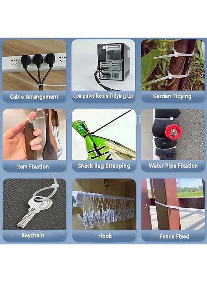 100 Pcs Cable Ties, 8 Inch 50BL Black Cable Ties, Multi-Purpose Self-Locking Nylon Cable Cord Management, Plastic Cable Ties, Ideal for Home, Office, Garden, Workshop (100,7.8 Inch) - Image 4