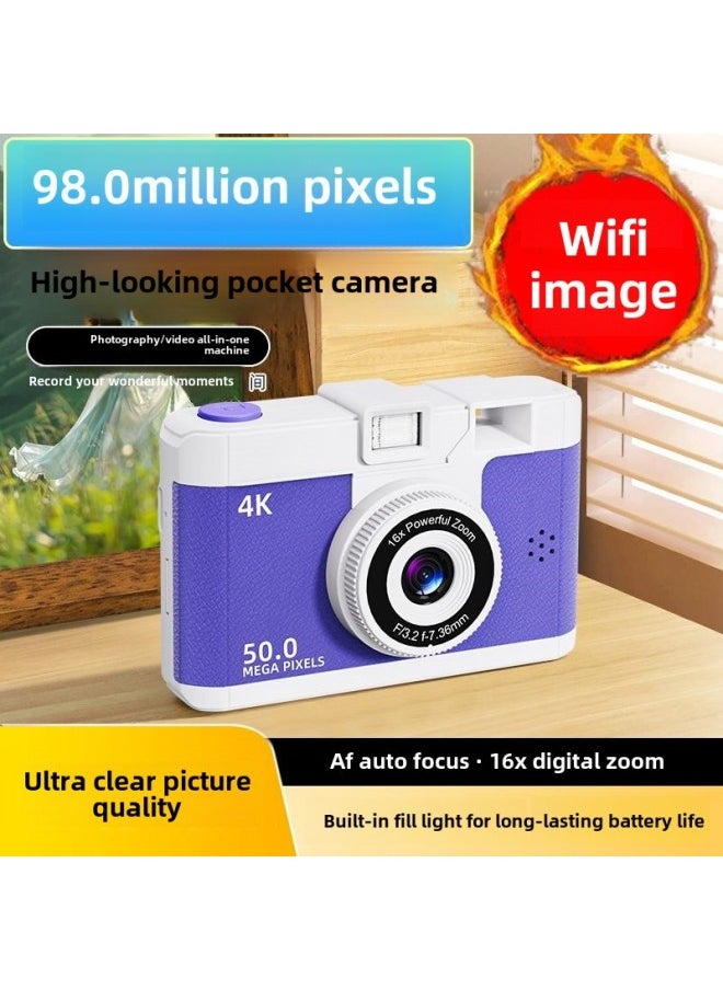 Generic 2024 HD Dual Camera Wifi Digital Camera Beginner Student Party Camera Digital Travel Card Camera-Body Color:White Bare Metal  Not Recommended  - Image 2