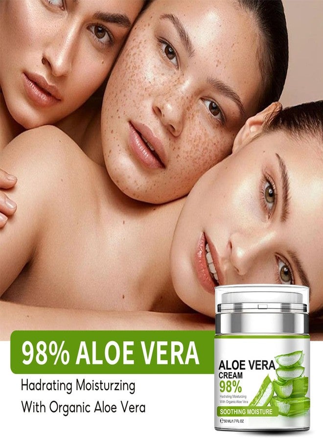 Grospe Aloe Vera Moisturizer Facial Cream,Facial Cream With 98% Organic Aloe Vera,Anti Wrinkle Face Moisturize Cream,For Dry Skin,Acne Scars,Soft,Moisturizing,And Delicate Skin - Image 2