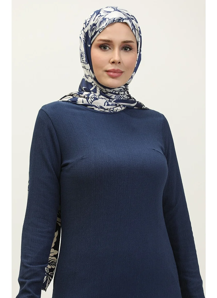 Sefa Merve Button Detailed Tunic Trousers Double Suit 0101DA-05 Navy Blue