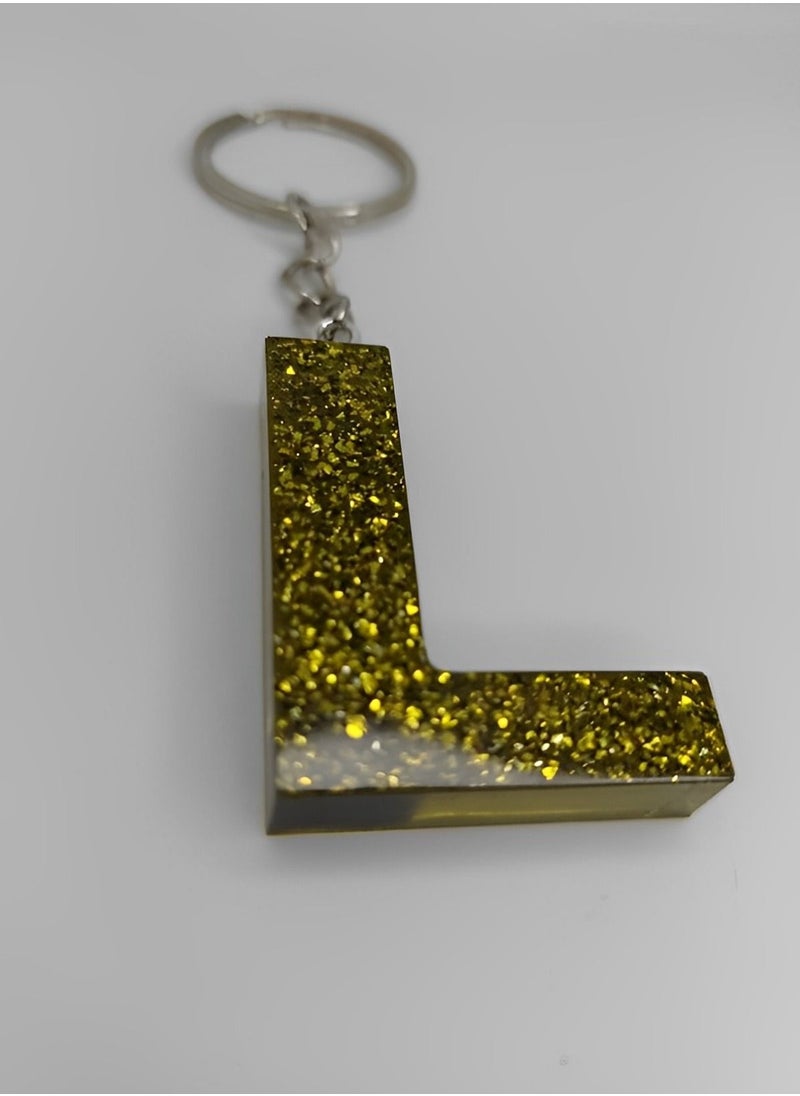Generic - Alphabet Letter Keychain- Letter (L)Gold - Image 1