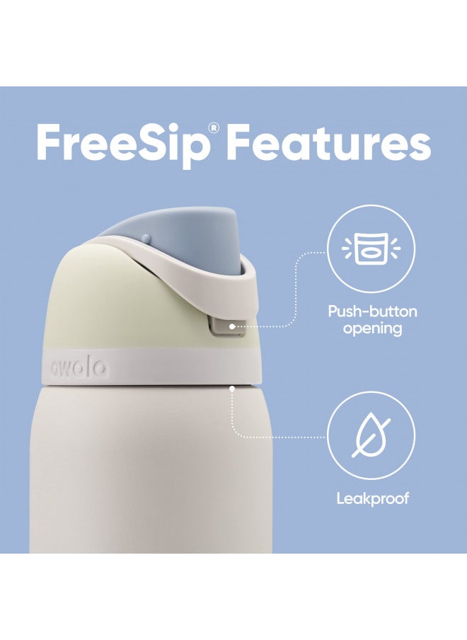 Owala Owala FreeSip Insulated Stainless Steel Water Bottle with Straw for Sports and Travel, BPA-Free, 32oz, Iced Breeze  - Image 3