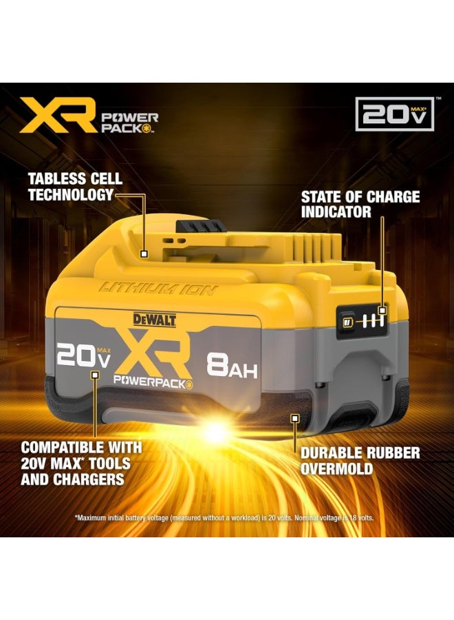 ديوالت بطارية أداة كهربائية DEWALT 20V MAX XR 8.0 أمبير ساعة (DCB2108) - Image 2