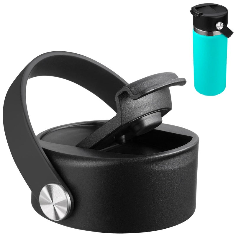 KMN Flip Lid for Hydro Flask Wide Mouth | Top Replacement Lid Compatible with Hydroflask 12 16 18 20 32 40 Ounce | Leak-Proof Coffee Cap with Flex Handle - Image 1