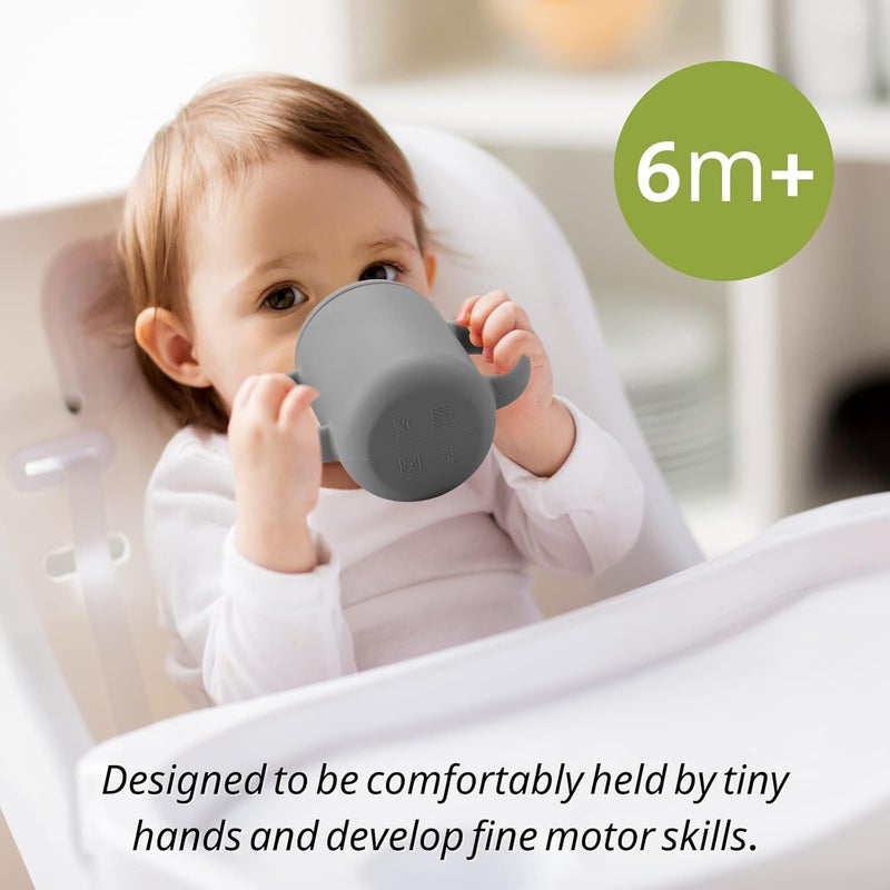 Mintlyfe Baby Sippy Cup 2 Pack of Silicone Trainer Cup Toddler for Boys and Girls Unbreakable Spill Proof and Two Handle Learner Cup Sippy Cup for Toddlers 4oz BlushMauve - Image 5