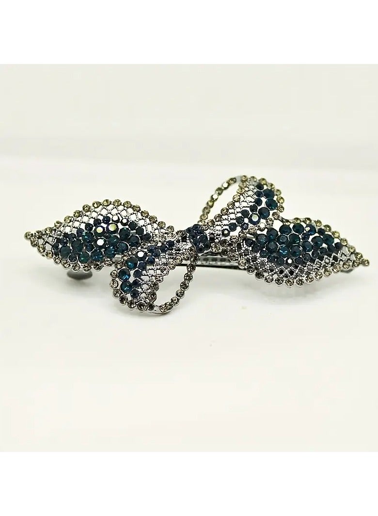 Goolsky مشبك شعر أنيق مزين بقوس لامع وزخارف من الأحجار الكريمة - إكسسوار تصفيف الشعر للنساء - أغطية رأس رائعة لتسريحات الشعر، الحفلات، الزفاف، والتخرج - سهل الاستخدام، مريح في الارتداء - Image 1