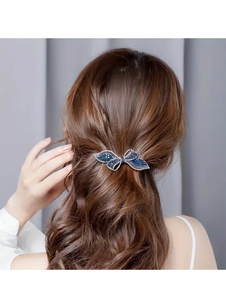 Goolsky مشبك شعر أنيق مزين بقوس لامع وزخارف من الأحجار الكريمة - إكسسوار تصفيف الشعر للنساء - أغطية رأس رائعة لتسريحات الشعر، الحفلات، الزفاف، والتخرج - سهل الاستخدام، مريح في الارتداء - Image 3