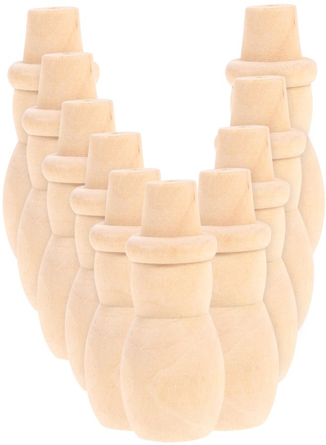 Tinksky 10pcs Blank DIY Wooden Snowman Peg Dolls Wedding Party Cake Toppers Christmas Decoration Christmas Gift - Image 1