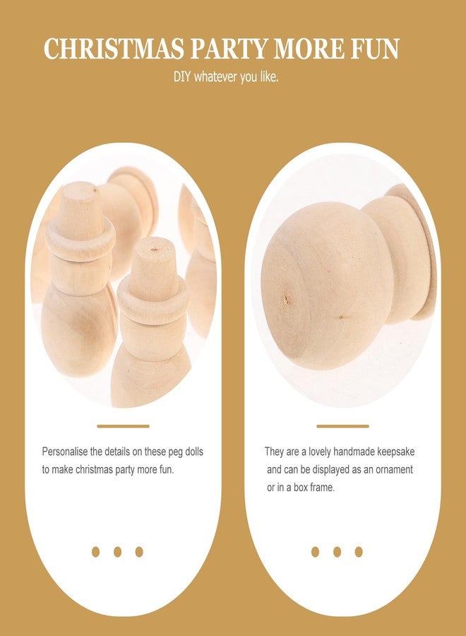 Tinksky 10pcs Blank DIY Wooden Snowman Peg Dolls Wedding Party Cake Toppers Christmas Decoration Christmas Gift - Image 4