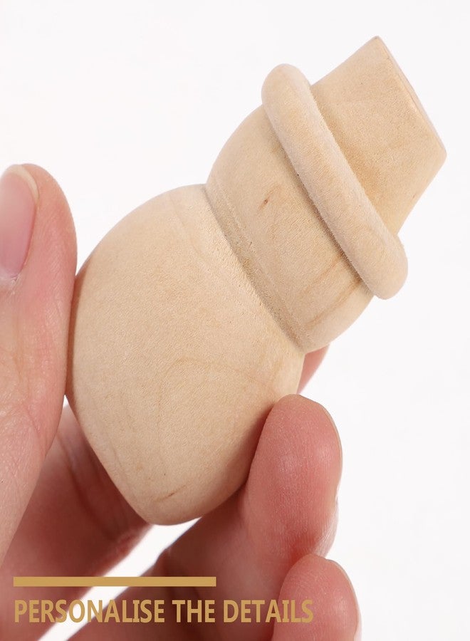 Tinksky 10pcs Blank DIY Wooden Snowman Peg Dolls Wedding Party Cake Toppers Christmas Decoration Christmas Gift - Image 3