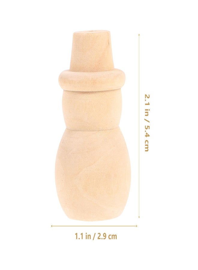 Tinksky 10pcs Blank DIY Wooden Snowman Peg Dolls Wedding Party Cake Toppers Christmas Decoration Christmas Gift - Image 2