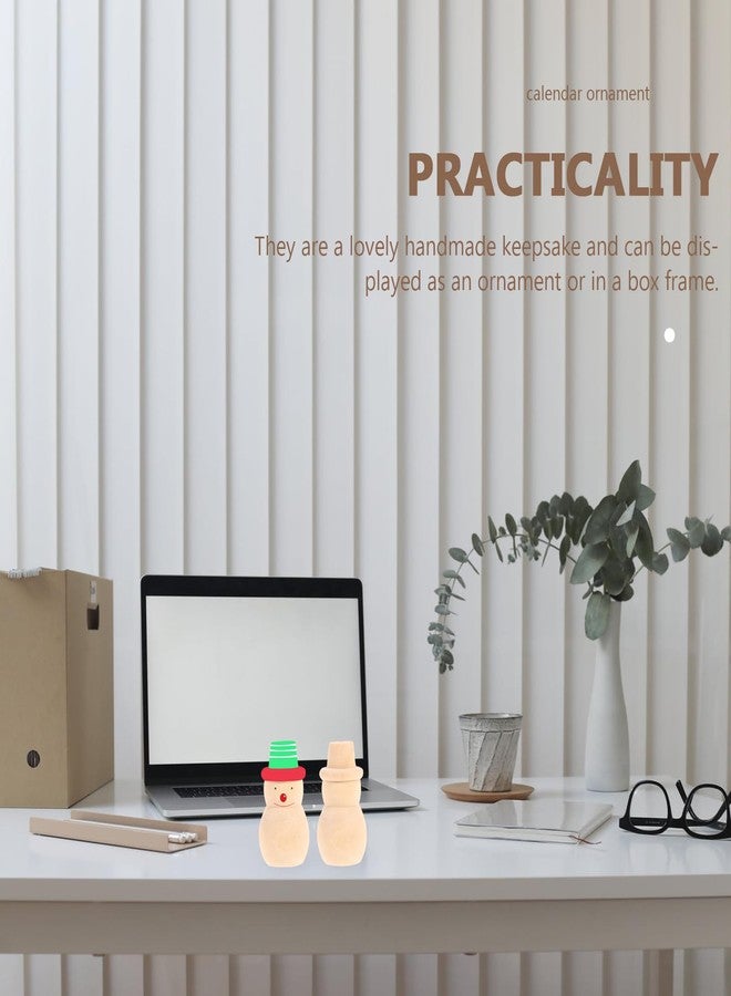 Tinksky 10pcs Blank DIY Wooden Snowman Peg Dolls Wedding Party Cake Toppers Christmas Decoration Christmas Gift - Image 5