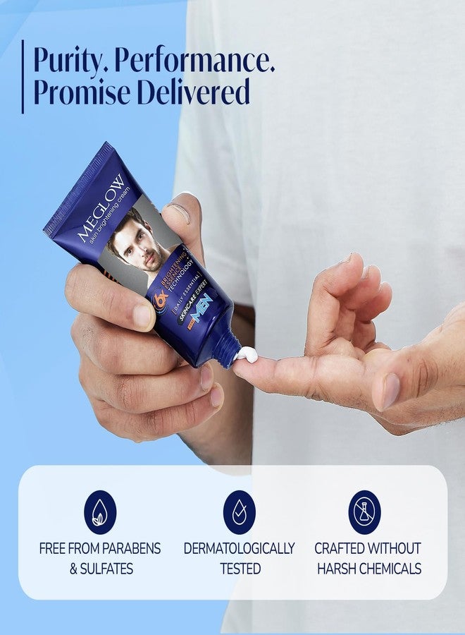 Meglow Skin Brightening & Whitening Cream For Men | Face Cream For Glowing Skin with Vitamin E | Reduces Dark Spots, Prevents Pigmentation, & Evens Tone | 30g - Image 5