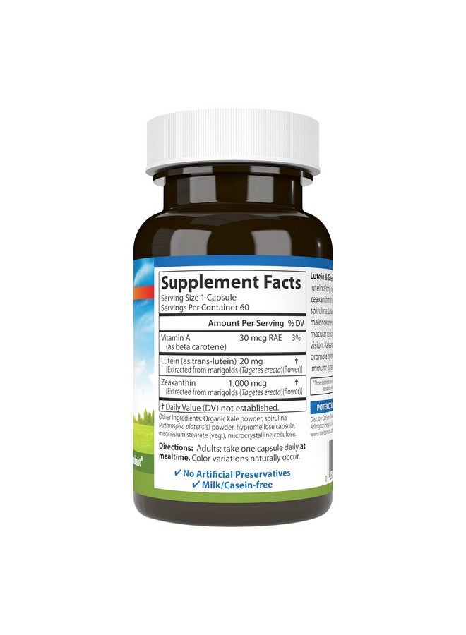 كارلسون - لوتين آند جرينز، 20 مجم، لدعم الرؤية ووظيفة العين، مضاد للأكسدة، 60 كبسولة نباتية - Image 2