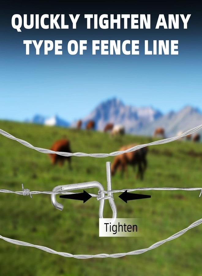 OSROENE 6mm Fence Wire Tightener with 1PCS Tighteners Handle, 1/4" Barb Wire Fence Tools Wire Tensioner Tool for Wire Fence Farm Garden - Image 3