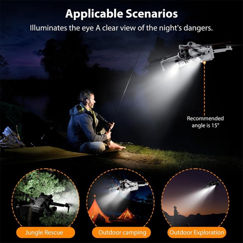 Night Navigation Lights for Mini 4 Pro LED Lighting, Searchlight Night Flight Light with Mount Bracket Holder for DJI Mini 4 Pro, Strobe Light with Anti-Collision Design - Image 4