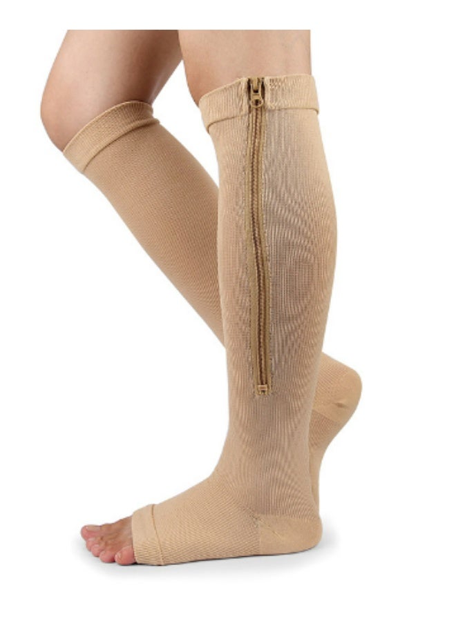 جوارب طويلة مع سحاب، تصميم مفتوح من الأمام (L-XL) - Image 1