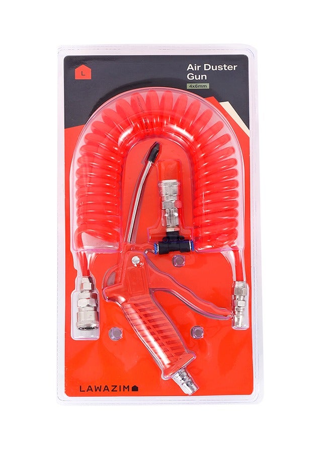 LAWAZIM Lawazim Air Duster Gun Kit -4x6mm Orange- High Pressure Air Blow Gun with Coil Hose - Quick Connect Fittings for Air Compressor for Dust Debris Removal in Garage, Workshop, Automotive and DIY Cleaning  - Image 5