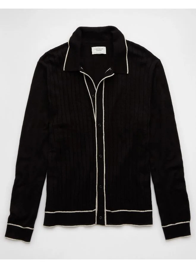 امريكان ايجل AE Long-Sleeve Tipped Sweater Polo Shirt