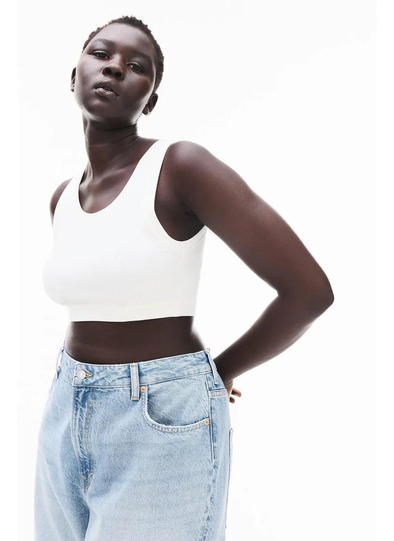 H&M Cropped ribbed vest top