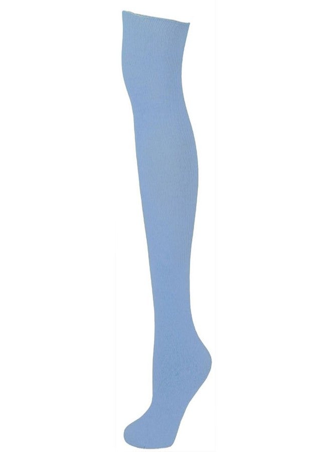AJs Thick Solid Knee High Tube Socks - Light Blue
