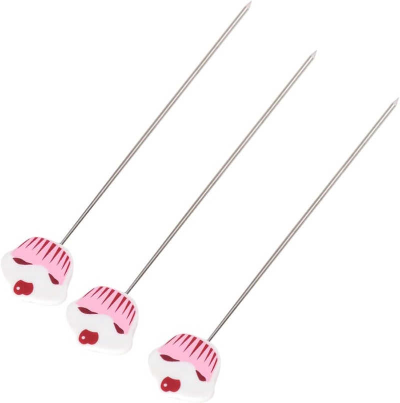 3pcs Cake Test Pin Baking Tester Cake Testing Needle Cake Probe Steel Needles Icing Cake Skewer Cake Making Tools For Cooking Cake Taster Shaped Bakers Cooking Bread Tool - Image 1