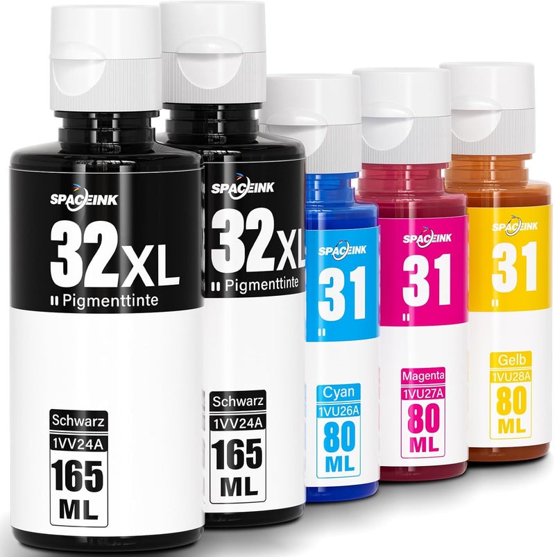 Spaceink Printer Ink 31 32XL Compatible with HP Smart Tank Plus 555 Printers, Ink 31 32 XL for Smart Tank 5105 5106 5107 7005 7006 7605 7305 7306 455 515 519 530 558 558 555 9 570 655 670 750 790 Printer - Image 1