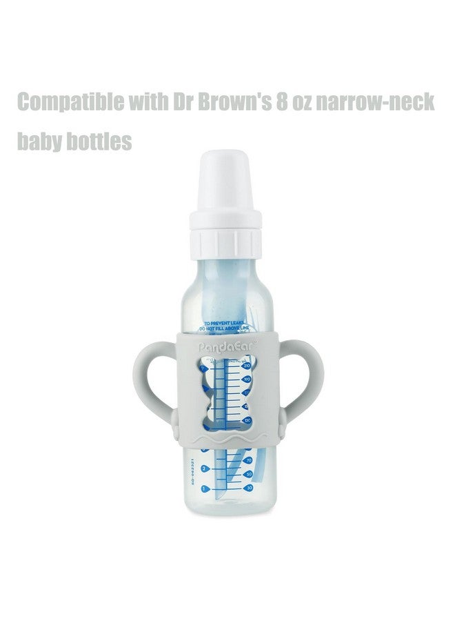 PandaEar 4 Pack Silicone Baby Bottle Handles Compatible with Dr Brown 8 oz/250 ml Narrow Baby Bottles, Baby Feeding Bottle Holder Grips - Image 2