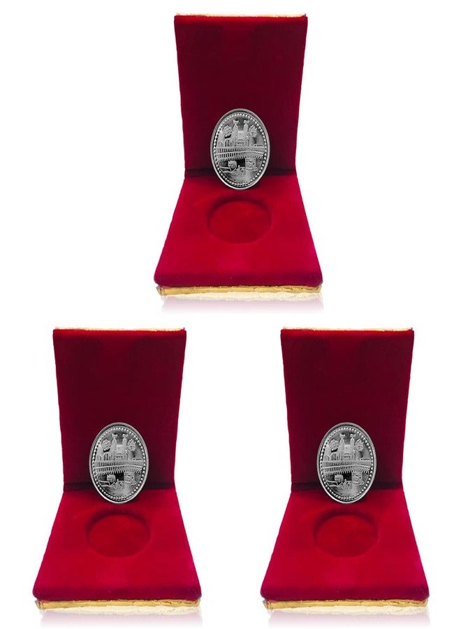 Nine10 German Silver/Silver Plated Coins of Kaba Macca Madina Allah Islamic 10 Grams with Velvet Gift case for Ramazaan Eid Gift for Friends and Relatives.(Pack of 3)