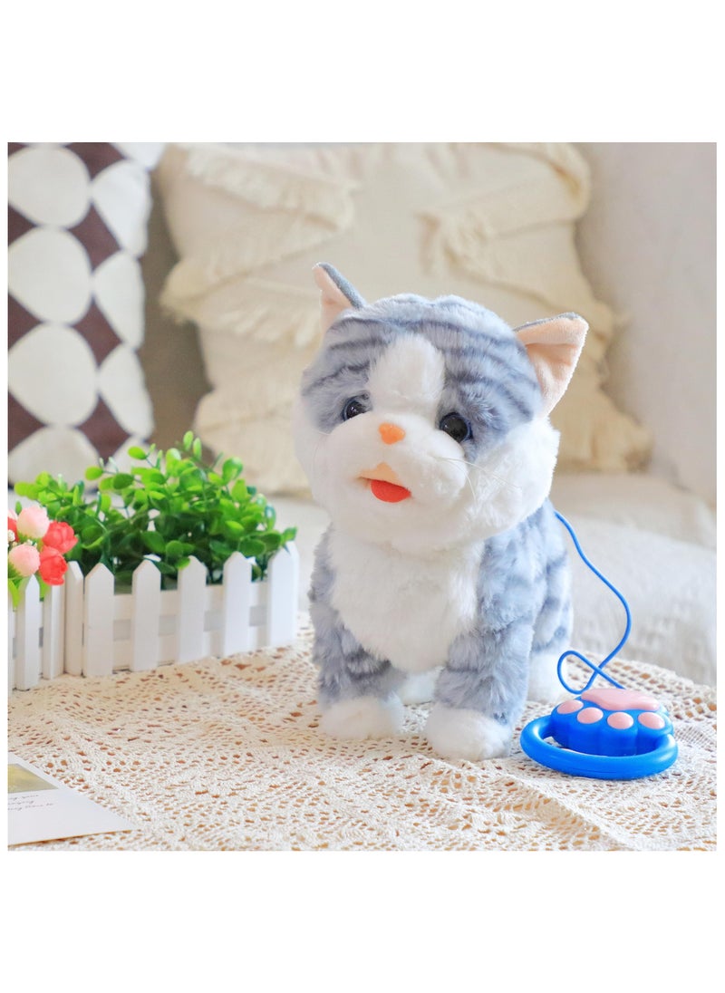 Generic - Interactive Robotic Kitty Plush Toy - Lifelike and Realistic, Remote Controlled with Meowing and Tail Wagging Functionality for Children Birthday Gifts - Image 1