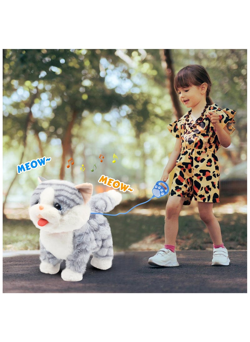 Generic - Interactive Robotic Kitty Plush Toy - Lifelike and Realistic, Remote Controlled with Meowing and Tail Wagging Functionality for Children Birthday Gifts - Image 1