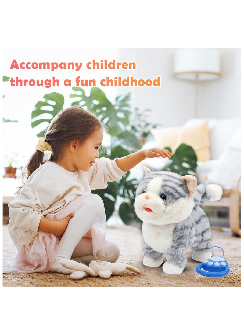 Generic - Interactive Robotic Kitty Plush Toy - Lifelike and Realistic, Remote Controlled with Meowing and Tail Wagging Functionality for Children Birthday Gifts - Image 1